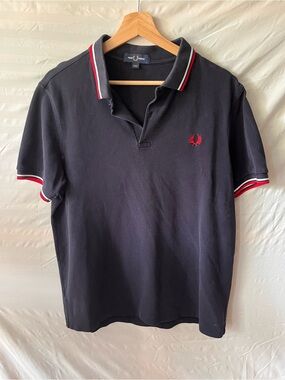 Fred Perry Navy Polo with Red and White Trim